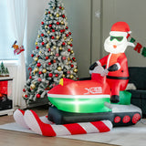 NNECW 152CM Inflatable Santa Claus on Bobsled with LED Lights