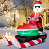 NNECW 152CM Inflatable Santa Claus on Bobsled with LED Lights