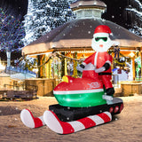 NNECW 152CM Inflatable Santa Claus on Bobsled with LED Lights