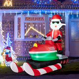 NNECW 152CM Inflatable Santa Claus on Bobsled with LED Lights
