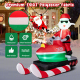 NNECW 152CM Inflatable Santa Claus on Bobsled with LED Lights