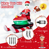 NNECW 152CM Inflatable Santa Claus on Bobsled with LED Lights