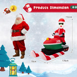NNECW 152CM Inflatable Santa Claus on Bobsled with LED Lights