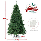 NNECW 1.8M Pre-lit Hinged Christmas Tree with Memory Function & LED Lights