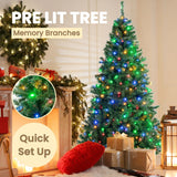 NNECW 1.8M Pre-lit Hinged Christmas Tree with Memory Function & LED Lights