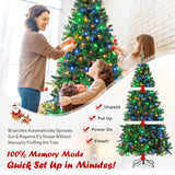 NNECW 1.8M Pre-lit Hinged Christmas Tree with Memory Function & LED Lights