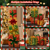 NNECW Light Up Christmas Boxes Decoration for Home & Garden