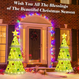 NNECW 1.41M Pop-up Christmas Tree with 110 Warm Lights & Tree Top Star
