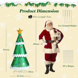 NNECW 1.41M Pop-up Christmas Tree with 110 Warm Lights & Tree Top Star