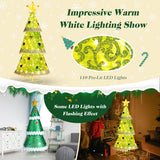 NNECW 1.41M Pop-up Christmas Tree with 110 Warm Lights & Tree Top Star