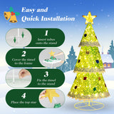 NNECW 1.41M Pop-up Christmas Tree with 110 Warm Lights & Tree Top Star