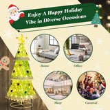 NNECW 1.41M Pop-up Christmas Tree with 110 Warm Lights & Tree Top Star