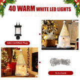 NNECW Pre-Lit Gnomes Christmas Decoration with 40 Warm White LED Lights for Home & Garden