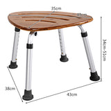 NNECW Bamboo Bath Seat Stool Shower Chair with Slip-Resistant Rubber Tip