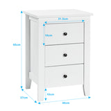 NNECW Nightstand with 3 Drawers for Living Room and Bedroom-Black