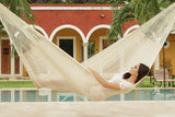 NNEDSZ Size Mayan Legacy Cotton Mexican Hammock in Cream Colour