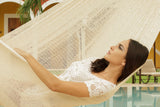 NNEDSZ Size Mayan Legacy Cotton Mexican Hammock in Cream Colour