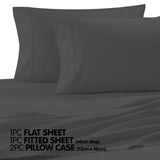 NNEDPE Pewter Cotton microfibre 1000TC 4pc King sheet set