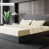 NNEDPE Cotton microfibre 1000TC 4pc Queen sheet set - Ivory