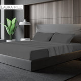NNEDPE Cotton microfibre 1000TC 4pc Queen sheet set - Pewter