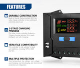 NNEDSZ 30A Solar Charger Controller 12V 24V Battery Panel Regulator 4 USB Output 5V