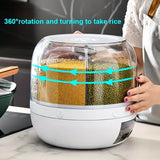 NNETM 360° Rotating Cereal Dispenser with 6 Grids - White