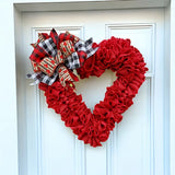 NNETM Valentine's Day Wrinkled Hemp Rope Heart-shaped Wreath