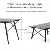 NNETM Adjustable Height Outdoor Aluminum Alloy Folding Table