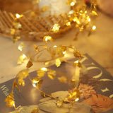 NNETM 1-Pack LED Golden Leaf Fairy Lights - Firefly Starry Lights
