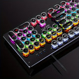NNETM Caller Mechanical Keyboard - 104 Keys, Green Axis, Backlit, Wired USB, Black [Green Axis]