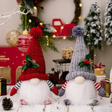 NNETM 2-Piece Christmas Gnome Set with Light-Up Green Hat & Colorful LED Lights