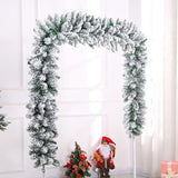 NNETM Snow Flocked Christmas Garland: Winter Frosted Pine for Festive Decor