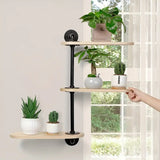 NNETM Rustic Industrial Pipe Storage Shelf with Wood Planks - 3 Tier