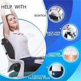 NNETM Orthopedic Memory Foam Seat Cushion and Lumbar Support Pillow Set