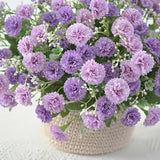 NNETM Bundle of 6: Realistic 20-Head Purple Hydrangea Silk Flowers