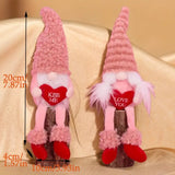 NNETM Romantic Handmade Plush Valentine's Day Gnome Decor Set - Long Leg Love Heart Design