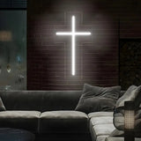 NNETM Divine Glow - Jesus Cross Neon Sign (23.88 X 13.46cm) - Home Decor LED Neon Sign