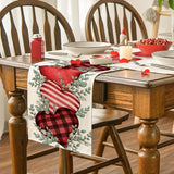 NNETM Eucalyptus Hearts & Leaves Printed Linen Table Runner(33.02*274.32cm)