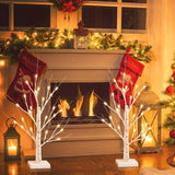 NNETM 24LT 60.96cm Lighted Birch Tree - Warm White Christmas Lights