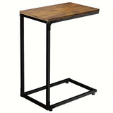 NNETM Contemporary C-Shaped Side Table in Rural Brown - Versatile and Stylish