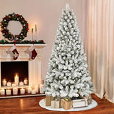 NNETM High-End 180cm Christmas White Simulation Artificial Snow Cedar Tree with 600 Branches