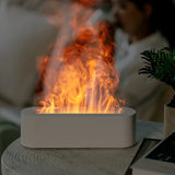 NNETM Mini USB-Powered Color-Changing Flame Aroma Diffuser & Cool Mist Humidifier - White