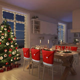 NNETM 4Pcs Christmas Chair Covers - Santa Claus Red Hat Snowflake Chair Xmas Cap