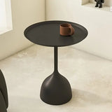 NNETM Casual Small Coffee Table for Living Room - Metal Pedestal Base