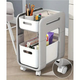 NNETM Drawer-Type Double-Layer Storage Rack with Wheels