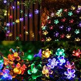 NNETM Decorative Solar Flower Lights - Illuminate Your Outdoor Space with 30 Fairy Cherry Flowers
