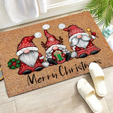 NNETM Cheerful Christmas Gnome Welcome Doormat | Indoor/Outdoor Washable Rug