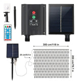 NNETM Radiant Nightfall: 192 LED Solar Lights on Transparent Wire