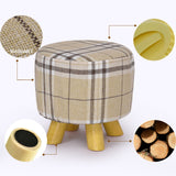 NNEDPE Luxury Chic Wooden Footstool Ottoman Dark Grey