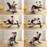 NNETM Adjustable Weight Bench for Full Body Exercise - Foldable, Multifunctional, Black&Red (1pc)